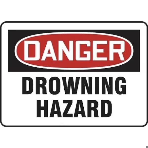 Accuform OSHA DANGER Safety Sign DROWNING MADM036VS MADM036VS - main
